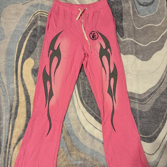 Hellstar Flames Pink Sweatpants Mens Size Large - Picture 1 of 3